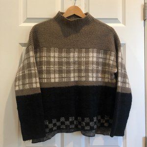 SALE Silence + Noise Color-blocked Chunky Mock Neck Sweater